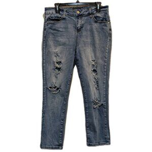 Judy Blue Carpt Fit Distressed Jeans Size 15/32 High Waist‎